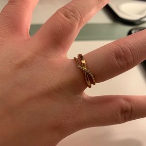 Fossil rose gold twisted ring